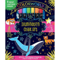 ColorWorld Chalk Art Kit with Glitter Stickers & Coloring Pages - Kids Creative Craft Set