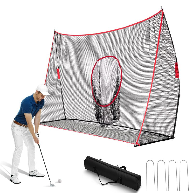 EDX 7x7 ft Golf Practice Net with Target Holes - Indoor Outdoor Training