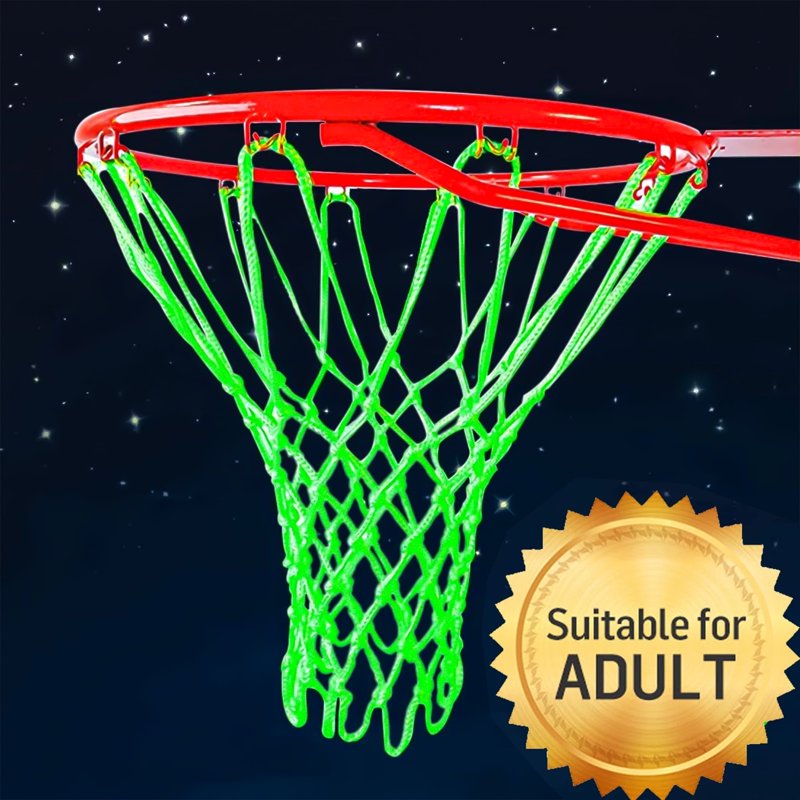 Glow in the Dark Basketball Net - Heavy Duty Outdoor Sports Net with 12 Loops
