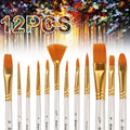 Miniature Detail Nylon Hair Art Brushes Set - 12 Pieces for Painting