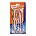 Manual Toothbrushes with Contoured Bristles & Ergonomic Handle - 6 Count