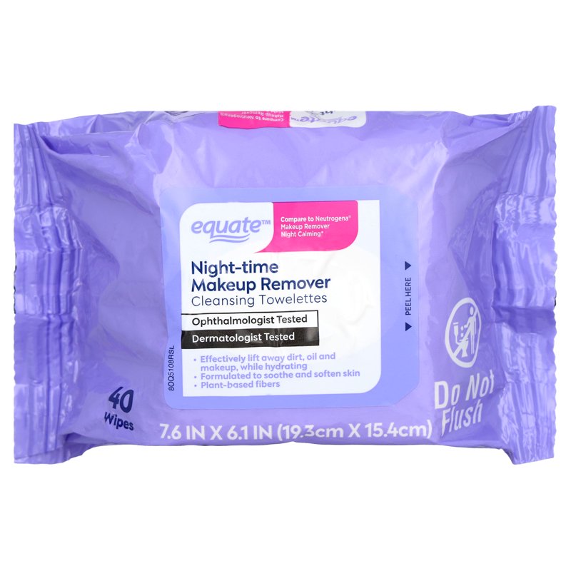 Night-Time Makeup Remover Cleansing Towelettes - 80 Count
