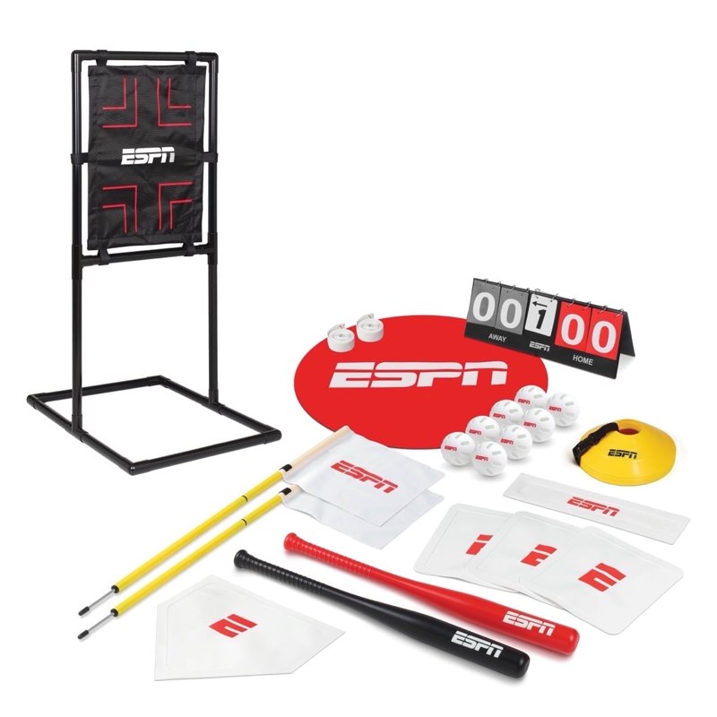 Baseball Training Set with Balls Bats Foul Poles & Strike Zone - Kids & Adults