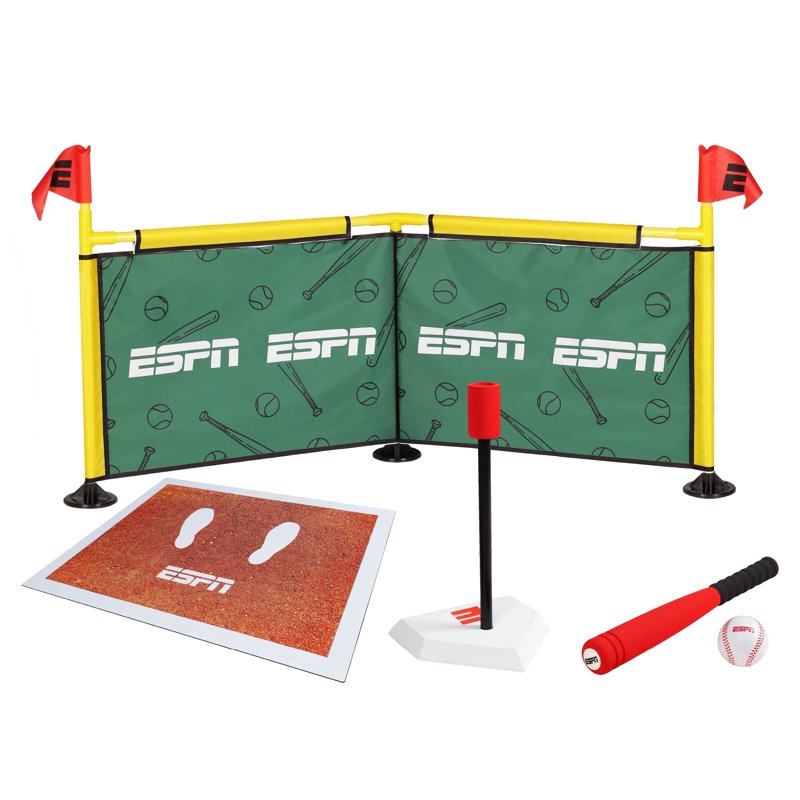 Kids Baseball Set with Batting Tee Foam Bat & Home Run Fence - 5 Piece