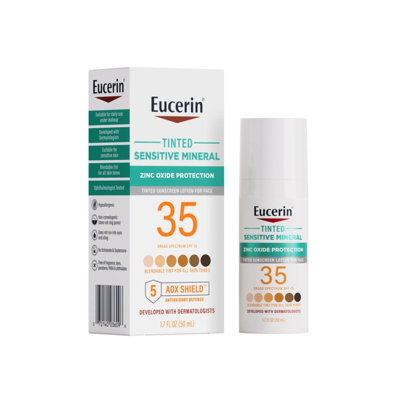 Mineral Tinted Sunscreen SPF 35 - Face Lotion with Zinc Oxide, Hydrating & Fragrance-Free