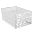 Wire Mesh Desk Organizer with 3 Drawers - Office Storage Solution