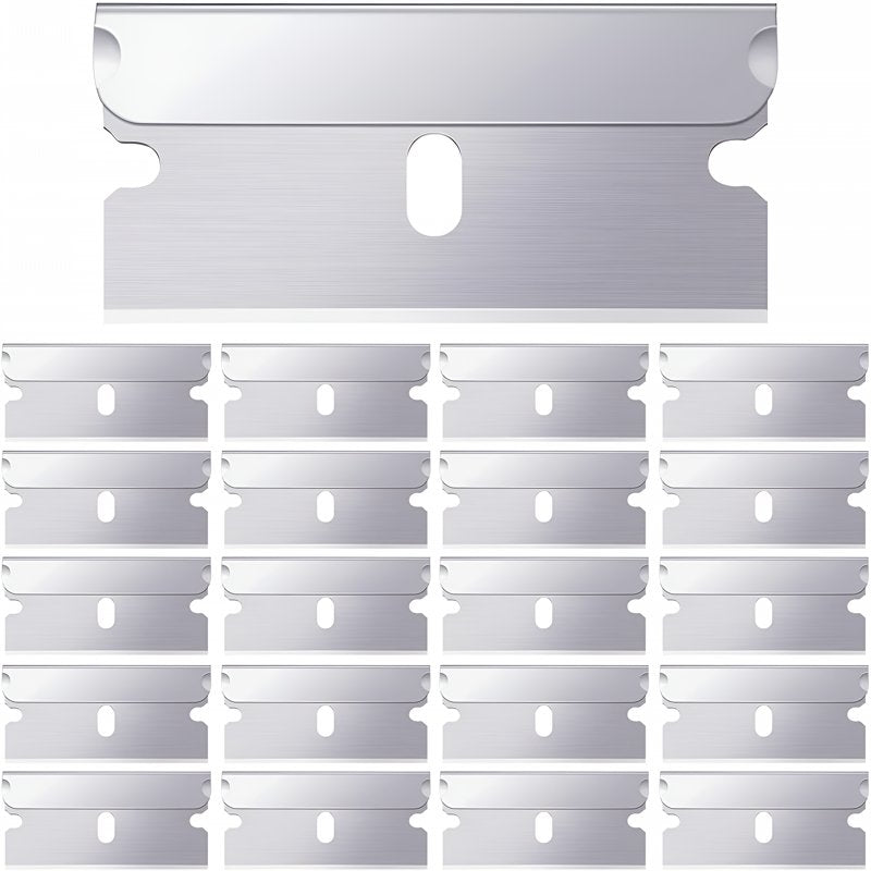 20 Pack Utility Scraper Blades - High Carbon Steel, Precise & Durable