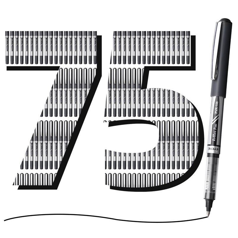 75-Pack Blue Ink Rollerball Pens 0.7mm Medium Point for Office & Note-Taking