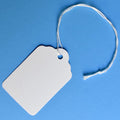 White Card-Stock Merchandise Tags with Strings - 2.25x1.45 Inch, Pack of 500