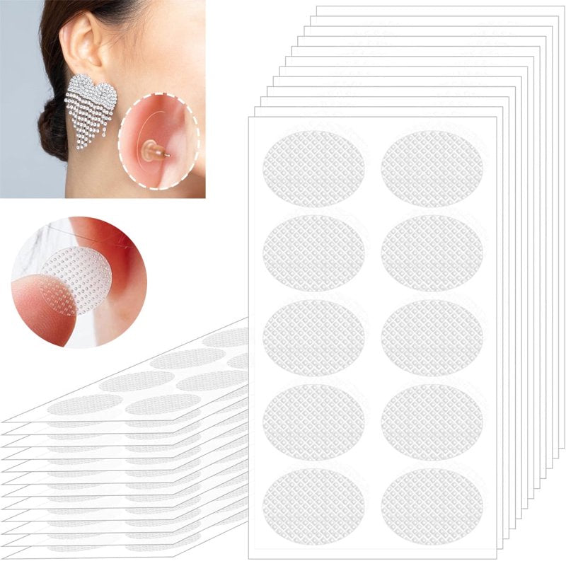 Earring Support Stickers for Split Earlobes - 50 Pcs Reinforcement Patches for Heavy Earrings