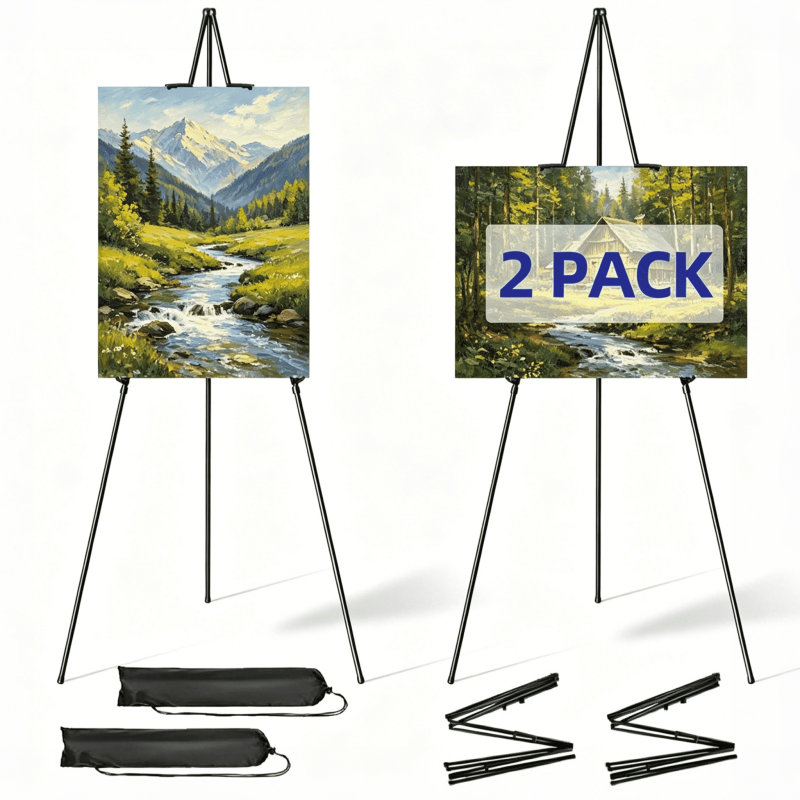 Adjustable Foldable Art Easel Stand for Painting & Display, 2 Pack