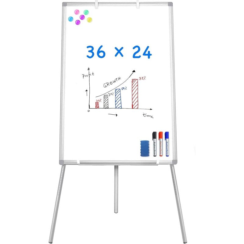 Magnetic Portable Whiteboard Easel with Adjustable Tripod Stand 36x24 - Office & Classroom