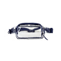 Unisex Adjustable Waist Fanny Pack with Transparent Blue or Red Panel