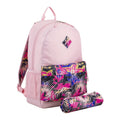 Kids Backpack with Pencil Case Pink Tropics & Butterfly Flowers