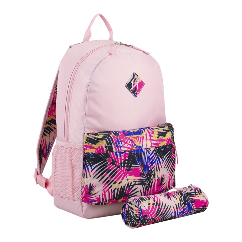 Kids Backpack with Pencil Case Pink Tropics & Butterfly Flowers
