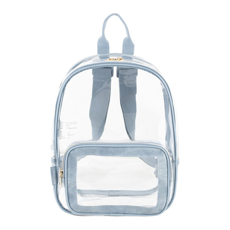 Clear Fashion Dome Backpack with Denim Trim - Unisex Stylish School Bag