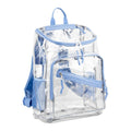 Unisex Clear Top Loader Backpack with Multiple Compartments - Light Blue Galaxy