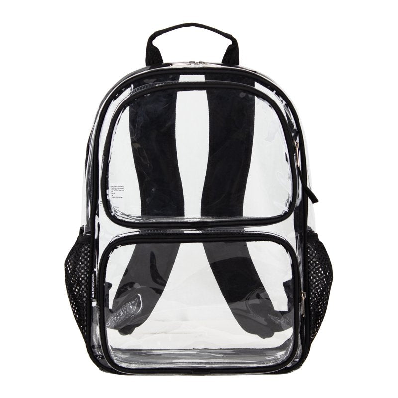 Clear Backpack for School Gym Travel - Padded & Water Bottle Pockets