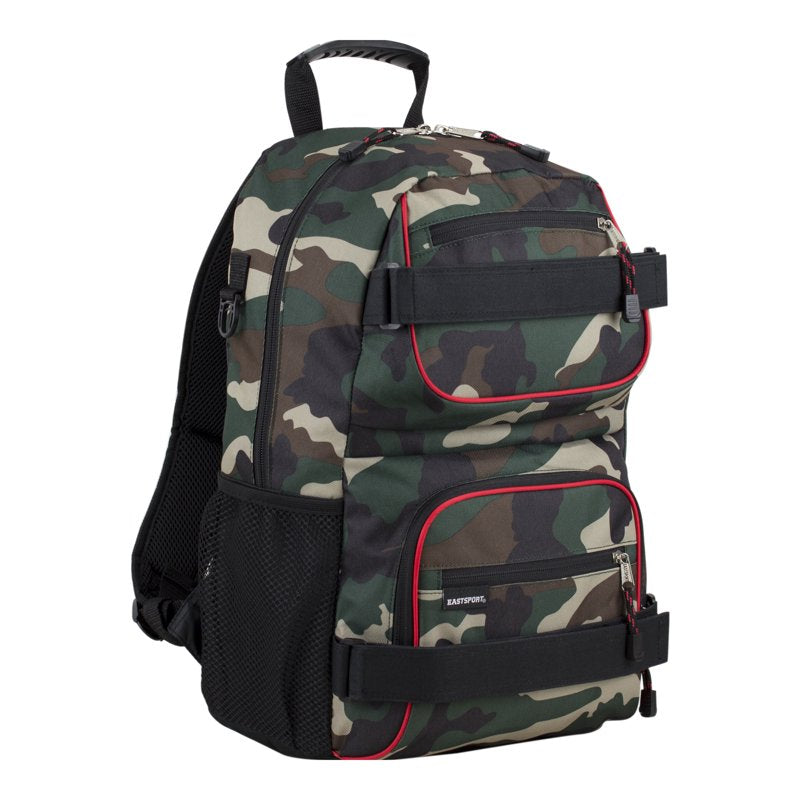 Skater Backpack with Double Straps & Laptop Sleeve – Durable Camo School Bag