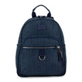 Mini Backpack for Travel and Daily Use with Secure Zipper Pockets - Navy Glitter Dots