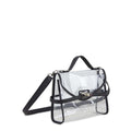 Clear TPU & PU Crossbody Bag with Metal Turnlock - Stadium-Approved