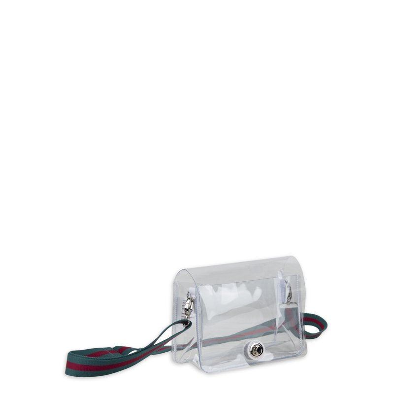 Clear Crossbody Bag with Webbing Strap - Unisex Fashion Accessory