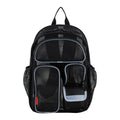 16-Inch Unisex Cargo Mesh Backpack with Hydration Pockets - Black/Gray