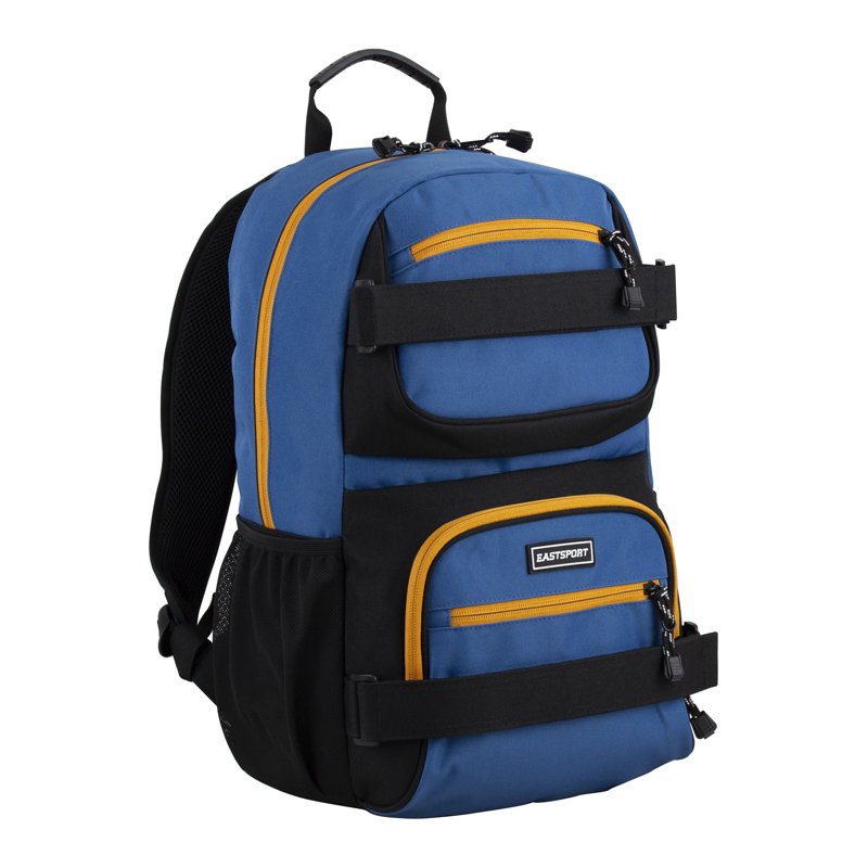 Unisex Skatepark Backpack with Skateboard Straps - Durable Polyester, Multiple Compartments