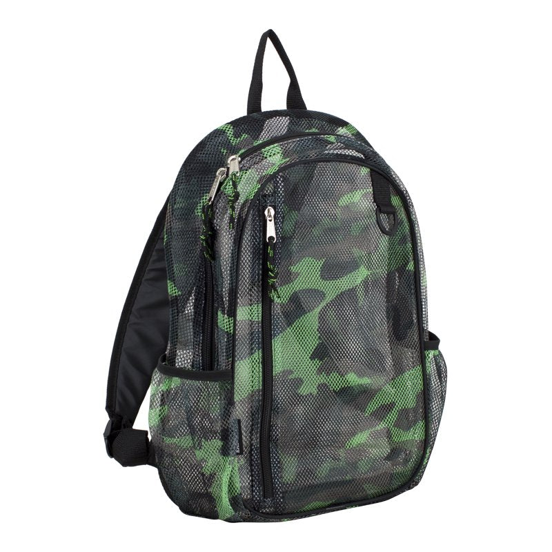 Unisex Active Lifestyle Mesh Backpack with Multiple Compartments - Camouflage & Color Variants