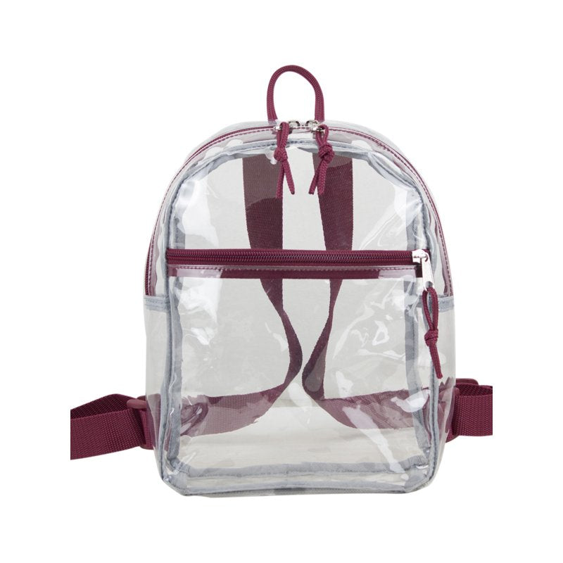Unisex Clear Mini Backpack with Front Zipper Pocket - Lightweight & Durable