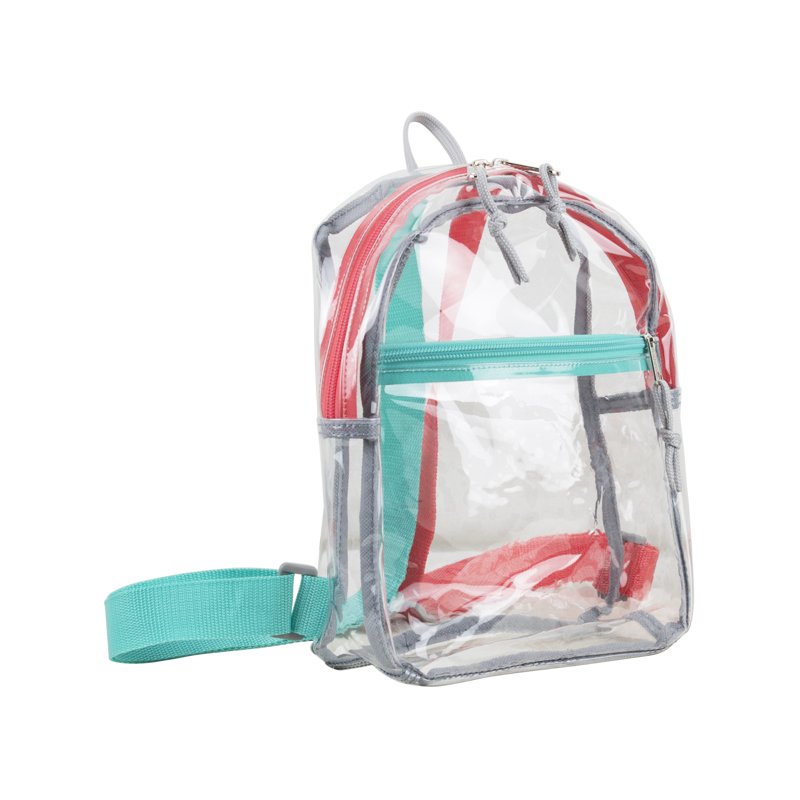 Unisex Clear Mini Backpack with Front Zip Pocket - Lightweight & Durable