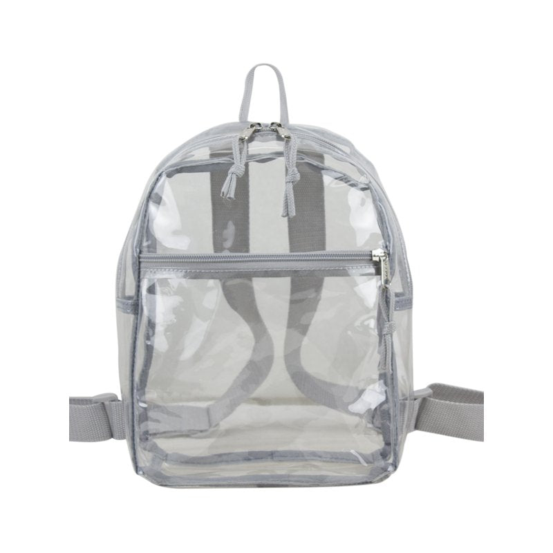 Unisex Clear Mini Backpack with Front Zip Pocket - Lightweight & Durable