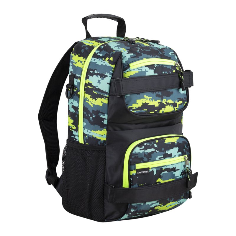 Unisex Dual Strap Skater Backpack with Laptop Compartment - Seafoam Camouflage