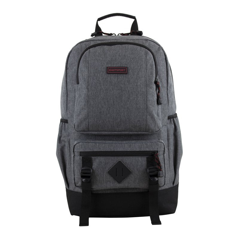 Unisex Laptop Backpack with Multiple Compartments and Water-Resistant Bottom - Dark Gray Heather
