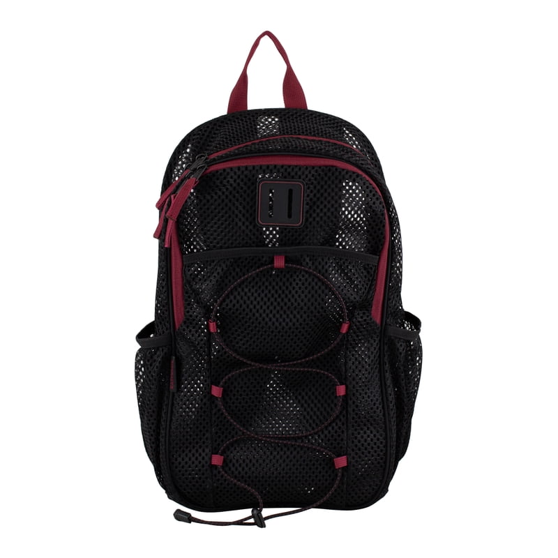 Unisex Mesh Backpack with Multiple Compartments - 17-Inch Utility Bag