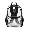 Clear 16-Inch Unisex Backpack with Multiple Compartments - Black
