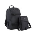 Unisex Travel Backpack with Removable Shoulder Bag - Black
