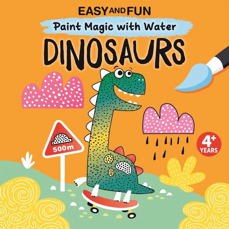 Kids Water Painting Activity Book with Dinosaur Designs - Mess-Free Art for Ages 4-6