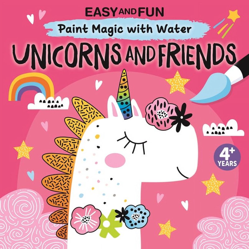Kids Water Painting Activity Book - Unicorns & Friends, 24 Pages