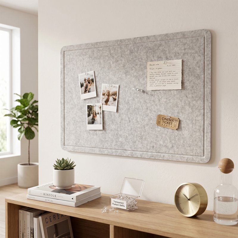 Large Felt Bulletin Board 36x24 Inches - Foldable Frameless Pin Board for Home & Office