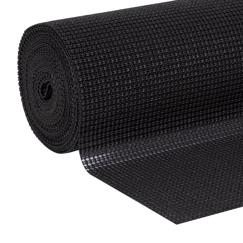 Non-Adhesive Black Shelf Liner Roll - 20 Inch x 24 Feet for Cabinets & Drawers