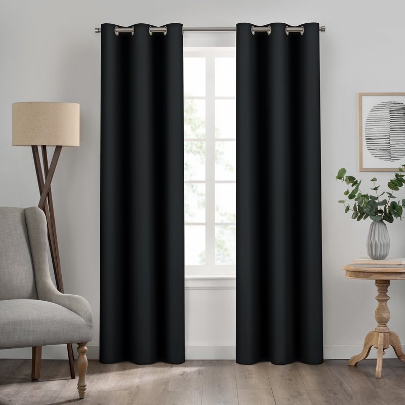Blackout Window Curtain Panel - Grommet Top, Thermal Insulated, 84 Inch Length