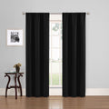 Eclipse Phoenix Blackout Curtain Panel Set of 2 - 37 x 84 in, Black