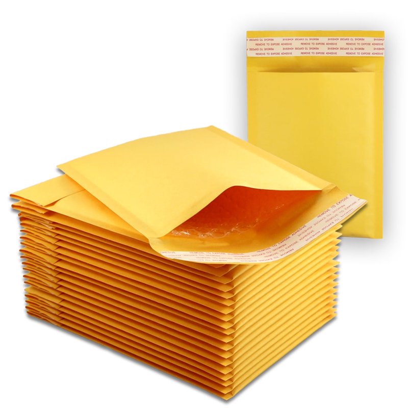 Self-Sealing Kraft Bubble Shipping Mailer Bag 4x6 Inches 25 Pack