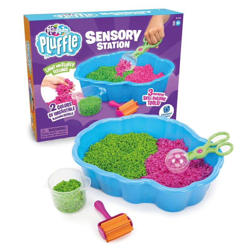 Sensory Play Set with Pluffle for Toddlers - Mess-Free Sensory Bin Kit