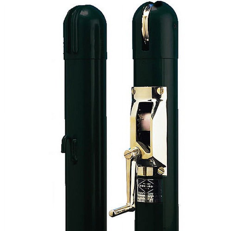 Edwards Classic 3-Inch Round Tennis Post Set - Steel, Powder Coated, Brass Winder