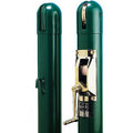 Edwards Classic 3-Inch Round Tennis Post Set - Steel, Powder Coated, Brass Winder