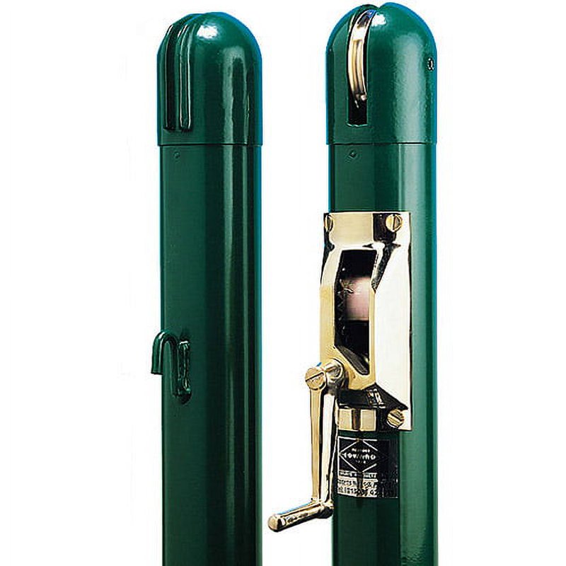 Edwards Classic 3-Inch Round Tennis Post Set - Steel, Powder Coated, Brass Winder