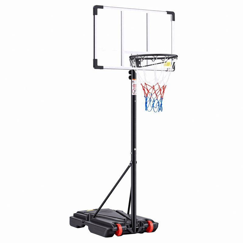 Outdoor Portable Basketball Hoop with 32-Inch Shatterproof Backboard, Adjustable Height 5-8.5 ft
