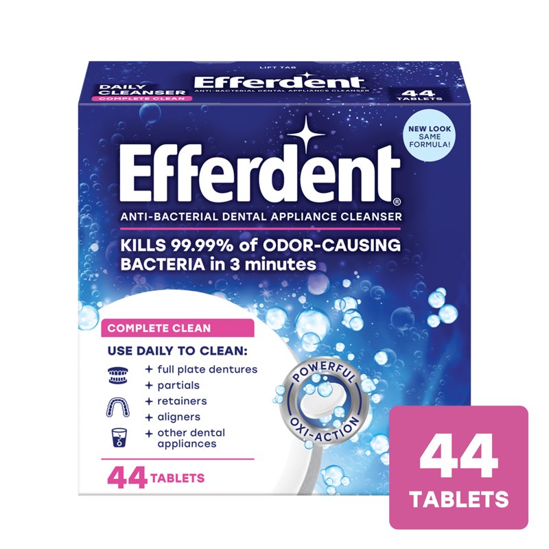Denture & Retainer Cleaner Tablets - Complete Clean, 44 Count
